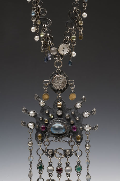 Blue Sky:  Cascade:  Necklace with Handmade Chain