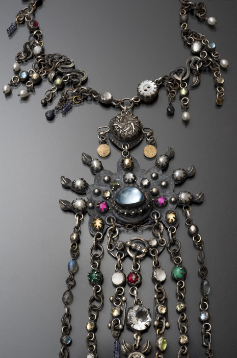 Blue Sky:  Cascade:  Necklace with Handmade Chain